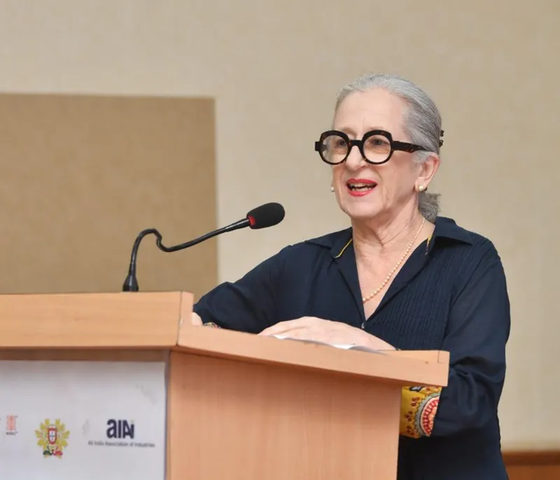 In the Image: Mrs. Maria Manuela de Macedo Franco, Consul General of Portugal in Goa addressing at the event.